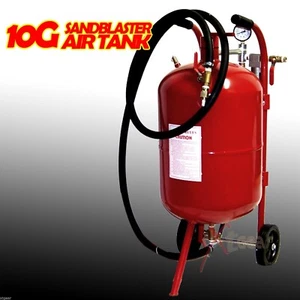Kit de tanque de chorro de arena a presión de chorro de arena de aire de 10 galones con boquilla de manguera y campana - Imagen 1 de 4