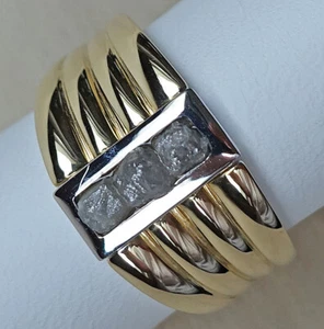 Rohdiamant 0.70 Ct. 375 9kt Gold Band Ring Brillant Diamant Rohdiamanten ♦️ 8497 - Bild 1 von 13