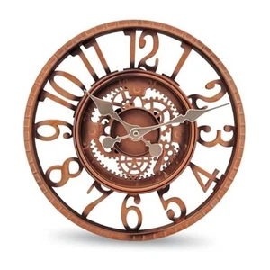 Outdoor Wall Clock Waterproof, 12 Inch Silent Non-Ticking Battery Red Copper - Picture 1 of 8
