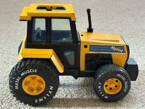 Vintage Early 1990s Nylint Metal Muscle 9" Pressed Steel Yellow Farm Tractor - Picture 1 of 18