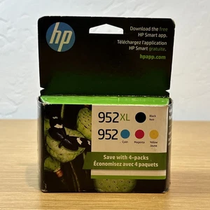 Genuine OEM HP 952XL Black & 952 Color Ink Combo 4-Pack Sealed Expired 11/2023 - Picture 1 of 6