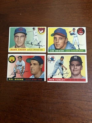 1955 Topps Baseball Lot Of 4 Different ALL STARS VG-EX Hegan, Turley, Ray Boone - Image 1 of 2