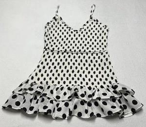 Mini Vestido Lovers + Friends Sallie Para Mujer XS Blanco y Negro Lunares Volantes - Imagen 1 de 7