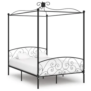 Letto a Baldacchino Rosa in Metallo 90x200 cm vidaXL - Foto 1 di 60