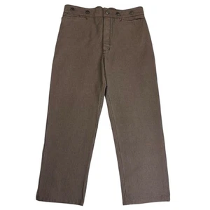 Pantalones a Rayas Tejidos Frontier De Colección Wah Maker Etiqueta 36 (Ajuste 34) Hebilla Espalda Suspensor - Imagen 1 de 12