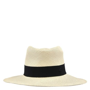 Maison Michel Ladies Navy Charles Panama Straw Fedora Hat, Size Small - Picture 1 of 5