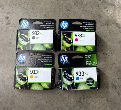 Set 4 neue original versiegelte HP 932XL 933XL Tintenpatronen Schwarz Cyan Magenta Gelb - Bild 1 von 4