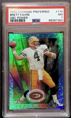 1999 Donruss Preferred QBC Power PLATINUM Brett Favre 50/50 PSA 7 - Image 1 of 2