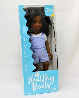 Muñeca afroamericana Healthy Roots "Zoe" 18" cabello natural peinado y cuidado Foto 1 de 4