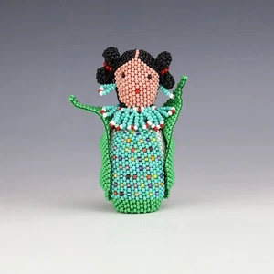 PONCHO NATIVO AMERICANO ZUNI CON CUENTAS MAÍZ DONCELLA POR ALESIA   - Imagen 1 de 8