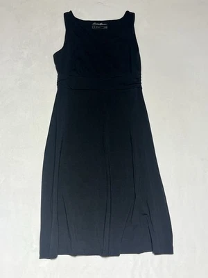 Vestido Eddie Bauer Tejido Jersey Travex Talla Pequeña Negro Hasta la Rodilla Elástico Foto 1 de 4