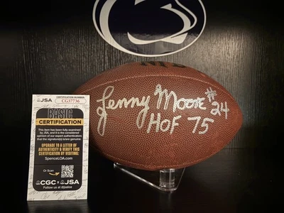 Signed Lenny Moore Official Wilson Football Baltimore Colts JSA Penn State HOF - Image 1 of 4