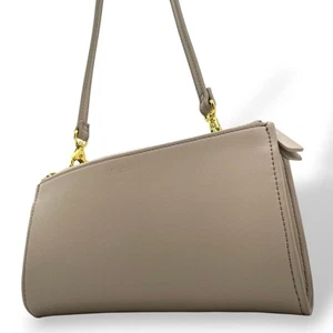 MACKINTOSH PHILOSOPHY Leather Shoulder Bag Greige Logo Near Mint Condition - Picture 1 of 10