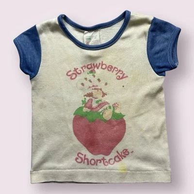 Camisa Gráfica Vintage Niños Fresa Pastel Dibujos Animados Años 70 80 Talla 3T Foto 1 de 4