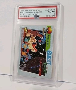 Tarjeta expendedora Pocket Monsters Bandai Pokemon alineación de películas prisma Carddass PSA 8 - Imagen 1 de 6