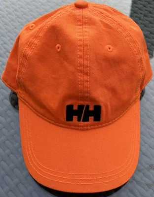 Helly Hansen Hat Cap Strap Back  Made USA  Orange Cotton Unisex O/S - Image 1 of 4