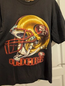 Vintage NFL San Francisco 49ers T-Shirt Helm selten groß schwarz - Bild 1 von 5