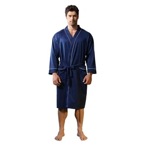 Mens Kimono Robe Lightweight Soft Bathrobe Sleepwear Loungewear with Pockets,... - Picture 1 of 6