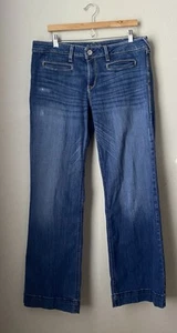 Ariat Pacific Blue Denim Trouser Jeans 33L Lucy Wide Leg - Picture 1 of 18