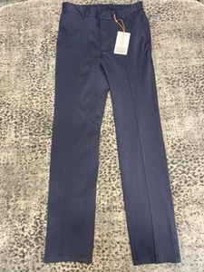 Daniel Hechter Mens M (31-35) Blue Straight Fit Front Seam Pants Drawstring New - Picture 1 of 20