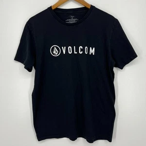 Volcom T-Shirt Men's Size L Black Stone Logo Short Sleeve Crew Neck Cotton - Picture 1 of 9