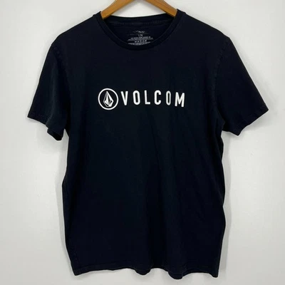 Volcom T-Shirt Men's Size L Black Stone Logo Short Sleeve Crew Neck Cotton - Image 1 of 4
