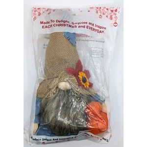 Plush Gnome Decoration - Fall - Autumn - Holidays - Country - Denim - Pumpkin - Picture 1 of 2