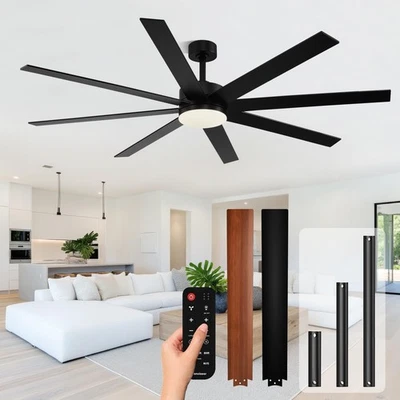 Modern 72 Inch Ceiling Fans with Lights and Remote Dual Color 8 BladesLiving ... - Image 1 of 4