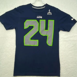Nike Regular Fit S Seattle Seahawks NFL # 24 Lynch Blue Graphic T-Shirt - Picture 1 of 10