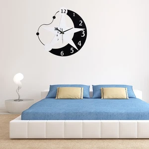 Wooden Modern Moon Stars Fashion Salon Clocks Silent Wall Clock House Mute - Picture 1 of 11