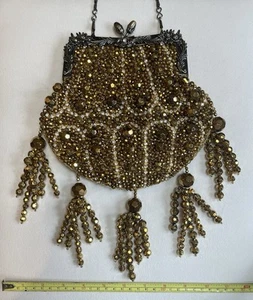 Designer Vintage Stunning Gold Beaded Butler & Wilson Handbag / Clutch - Picture 1 of 10