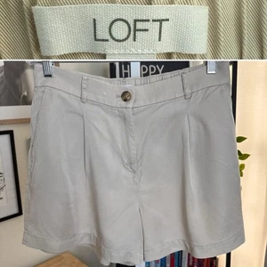 LOFT The Washed Twill khaki Damenshorts mit elastischem Rücken Größe 10 - Bild 1 von 8
