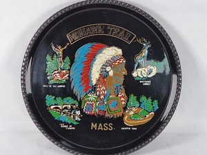 Vintage 80's Mohawk Trail Mass Drinks Tray Massachusetts Plastic Native American - Picture 1 of 9