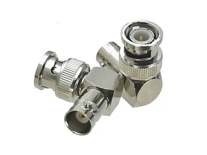 1 szt. Adapter wtyczka wtyczka BNC do gniazda BNC kąt prosty RF koncentryczny przewód złącza - Zdjęcie 1 z 4