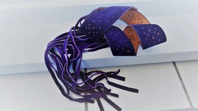 Ceinture en Cuir Daim violet avec liens réglables Vintage - Photo 1/4