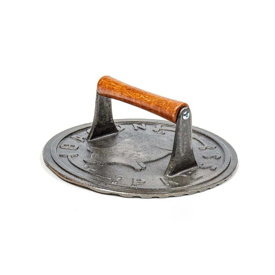 Norpro 8.75-Inch Cast Iron Bacon Press with Wood Handle, Round - Image 1 of 2