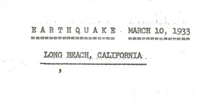 U S Coast and Geodetic Survey Report of 1933 Long Beach Ca Earthquake - Picture 1 of 4