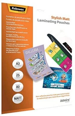 Fellowes matte Laminierfolien A3 Admire Stylish Matt, entspiegelt, 80 Mikron (2
