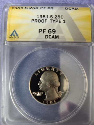 1981 s type 1 Washington Quarter**ANACS PF 69 DCAM**Great Price & FREE SHIPPING! Cover
