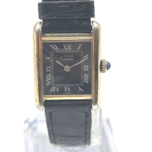 Cartier Tank Black Dial 925 Unisex Watch-Working - Picture 1 of 6