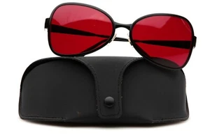 New Oliver Peoples OP-524 MBK Black Red lenses Sunglasses 61-18-130mm Japan - Picture 1 of 10