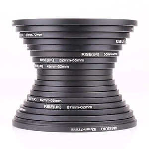 Lens Filter Ring Step up+Step down Rings Set 18pcs 37mm-82mm + 82mm-37mm as Hood - Picture 1 of 4