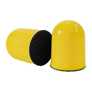2 Dura-Gold 2" Round Palm Grip Foam Hand Sanding Block Pads, Hook & Loop, Polish - Picture 1 of 5