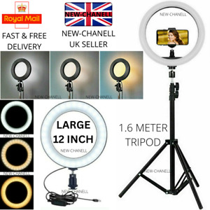 12" LED Ring Light with Stand for Youtube Tiktok Makeup Video Phone Selfie