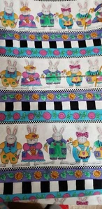 Tela de coser Bunny Rabbits Easter Kari Pearson SSI material vintage artesanía 1 yarda - Imagen 1 de 4