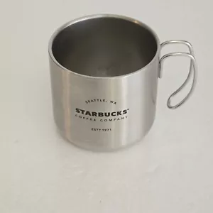 Starbucks Gatherings Mug Silver Metal Stainless Steel Camping Wire Cup 12oz - Picture 1 of 4