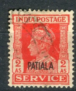 Patiala State India SG.O78 KGVI 1939-44 Official 2a vermilion used - Picture 1 of 1