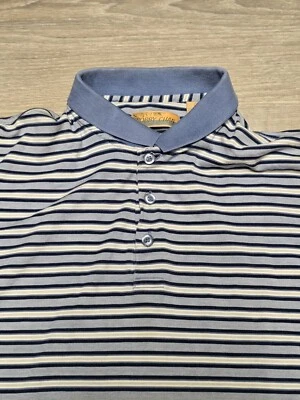 Мужские поло Bobby Chan в синюю полоску размер большой - Изображение 1 из 4