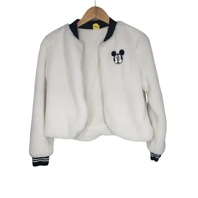 Chaqueta polar Disney Mickey Mouse frente abierto niña talla M blanca Foto 1 de 4