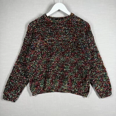 Suéter Northern Isles Mujer L Multicolor Arco Iris Texturizado Retro Lana Confeti Foto 1 de 4